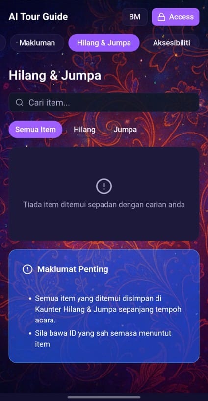 AI Tour Guide - Lost and Found